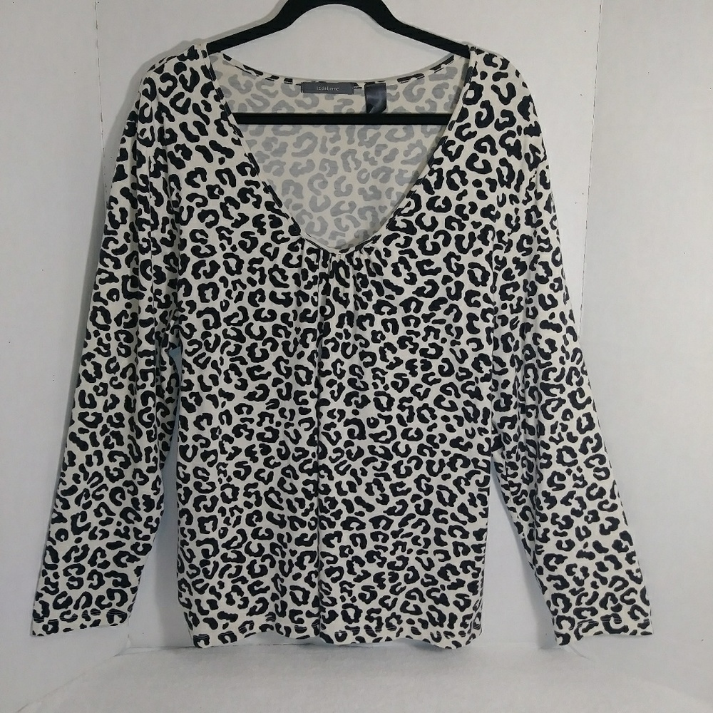 Liz Claiborne Animal Print Top Long Sleeve Size 3X
